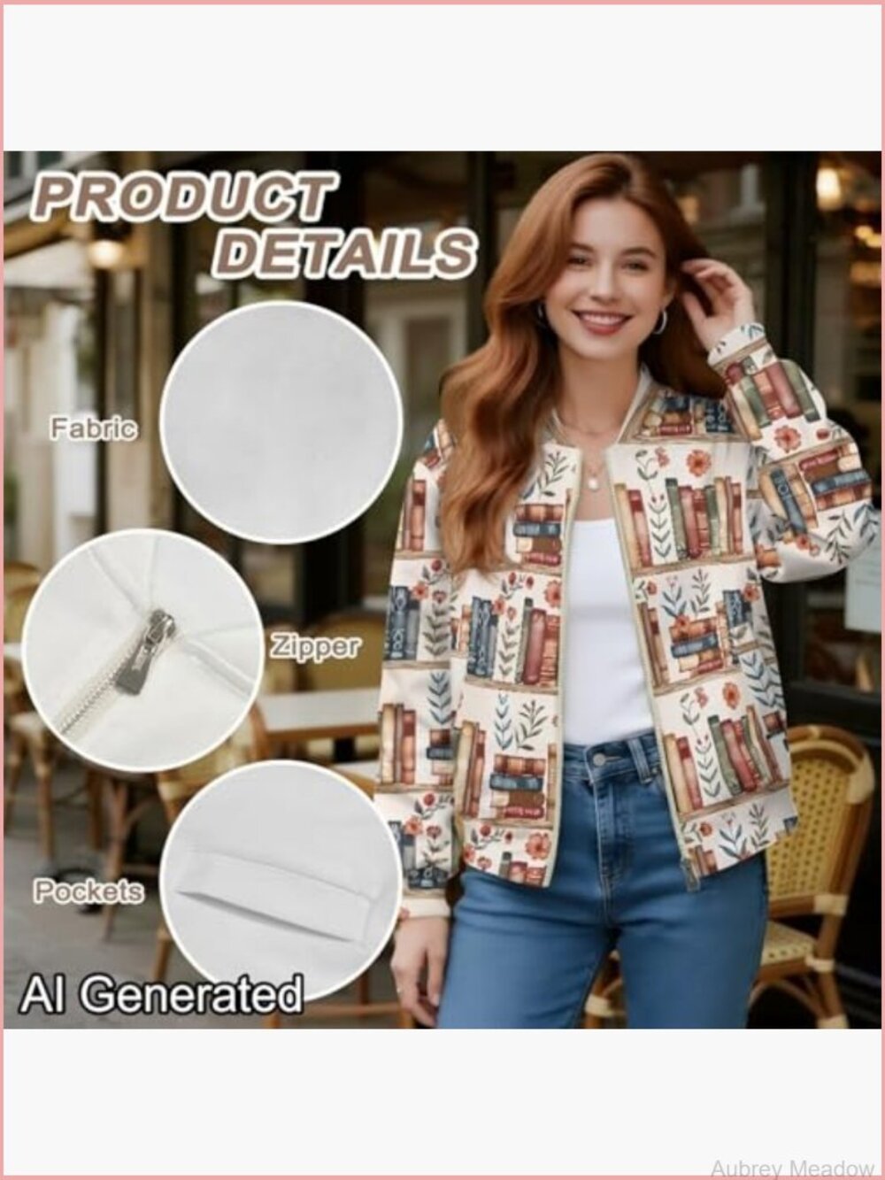 Women's Lightweight Bomber Jacket Zip Up Relaxed Fit Streetwear with Pockets - Picture 6 of 7